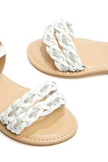 R&B White KIDS GIRLS SANDALS 26-31
