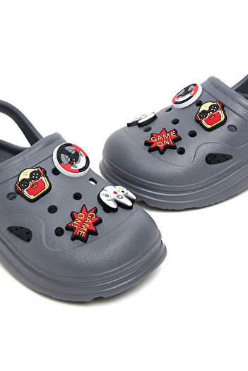 R&B Grey KIDS BOYS CLOGS 26-31