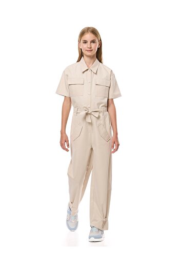 R&B Beige GIRLS DUNGAREES 8-16Y