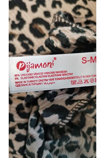 Pijamoni Kadın Viskoz Likralı Düğme Yaka Kaşkorse Patlı Kısa Kol Pijama Takımı 5520-4 / 1 Adet