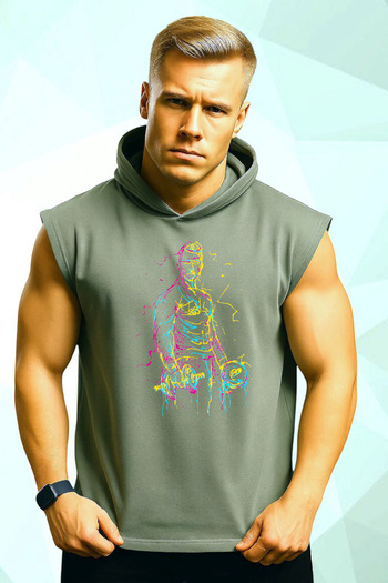 MUTLUGYM Fitness Sleeveless Hooded Athlete Sweatshirt