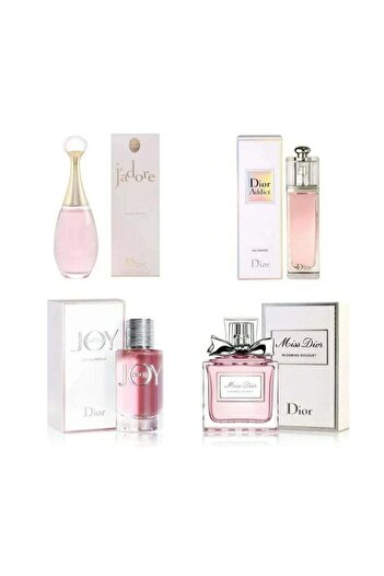 Miss Dior Unisex Perfume Mix Package of 4 Assorted Fragrances, 100ml