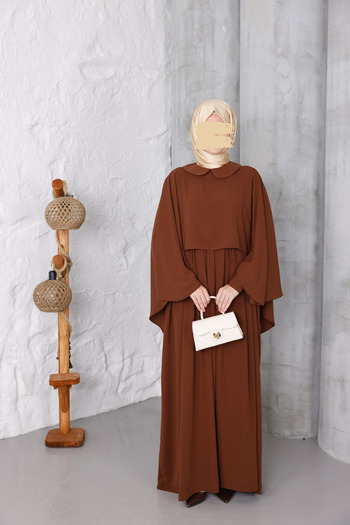 MARDİYE OFFİCİAL Medina Silk Dress with Cape