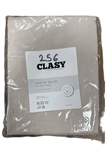 Clasy Ranforce 100% Cotton 2 Pieces Pillow Case Plain Cream