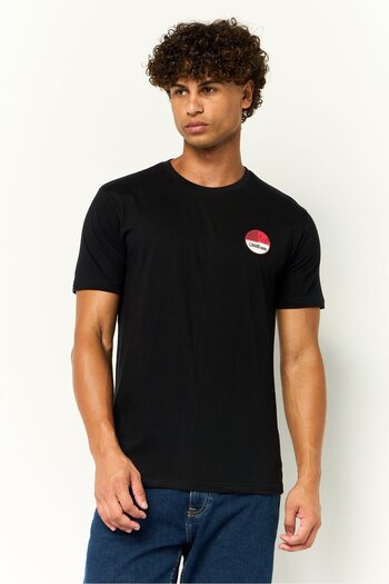 Cavalli Class Men Crew Neck Short Sleeves Brand Logo T-Shirt, Black