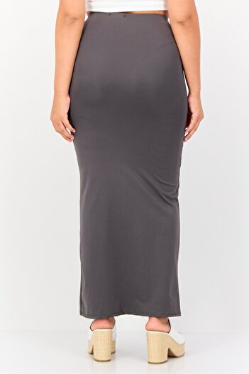 Don't Call Me Jennyfer Women Solid Maxi Skirt, Grey