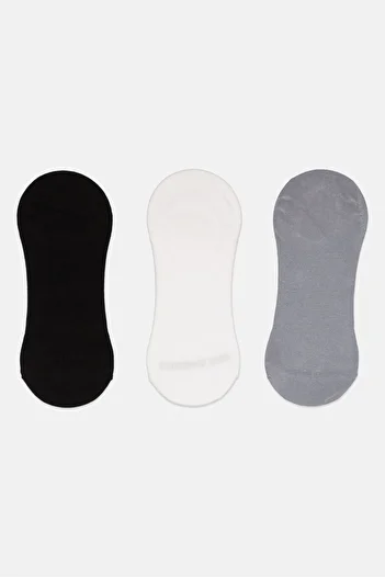London Fog Men 3 Pair Brand Logo Round Invisible Socks, Multicolor