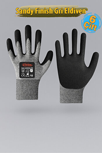 zimak El-155 Sandy Finish Gray Gloves Size 10 (6 Pairs)