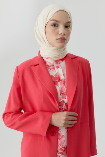 Tuğba Süs Düğmeli Blazer Ceket - Mercan