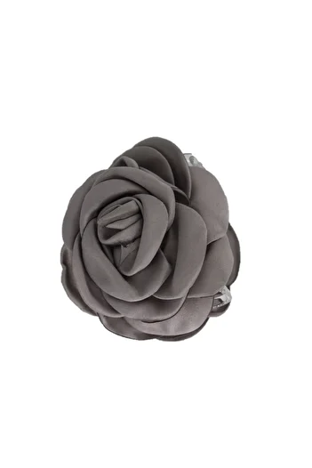 Roberta Lorenz Women's Gray Satin Rose Latch Buckle 10 cm