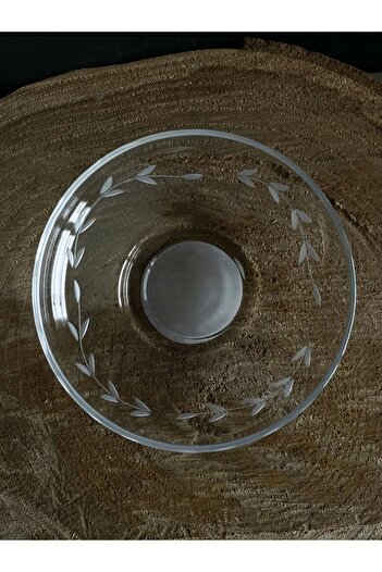 DECOSTYLE Pasabahce Ajda Creeper Decorated Hand Cut 6 Piece Glass Tea Plate