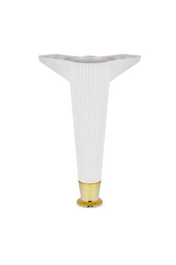 Badem10 Furniture Leg 22 cm White Gold Color Plastic Foot Sofa Armchair Feet Models