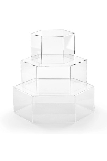 MODECOR Hexagonal cake display stand with 3 tiers