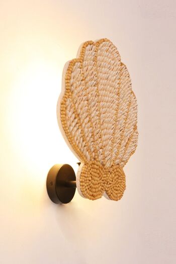 Reyo Seashell Lighting Matte Black Sconce 35X30X12 cm - Special Handmade Sea Themed