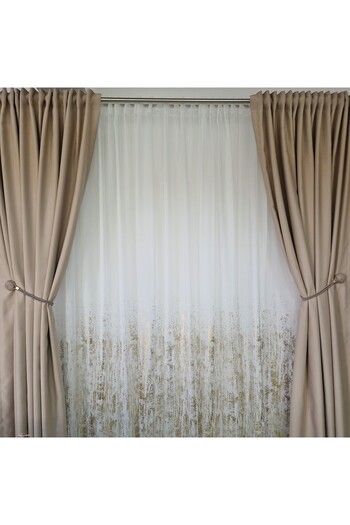 Perdelenoi by Igni Comex Draperie Blackout Bej Uni cu rejansa set 2 bucati