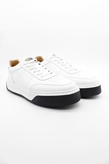 İmza White Laced Antique 100% Leather Casual Shoes 1033250164