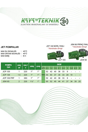 Atlantis JCP-100 NORİL FANLI JET POMPA
