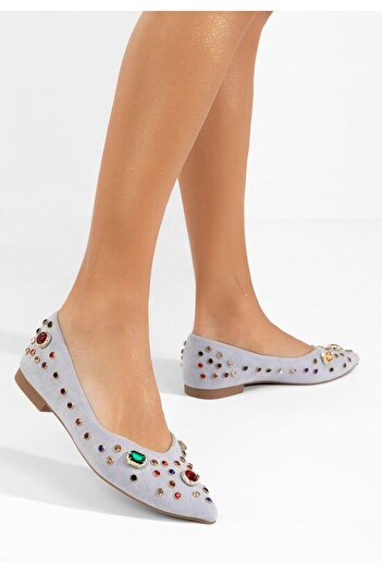 B T Shoes Balerini eleganti Fredricka albastri