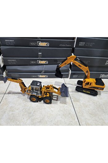 Ailenizin Oyuncakçısı Super 2'LI İŞ MAKİNELERİ KEPÇE BULDOZER