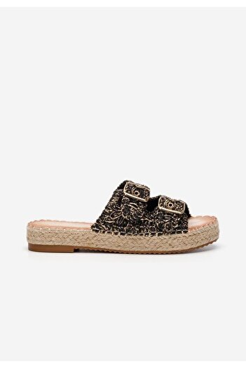 B T Shoes Harley women's black beach slippers