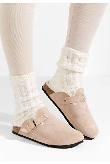B T Shoes Fluffy slippers Jasha beige