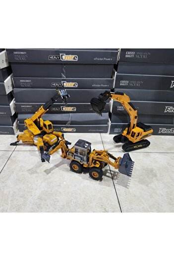 Ailenizin Oyuncakçısı Super 3'LU İŞ MAKİNELERİ VİNÇ KEPÇE BULDOZER