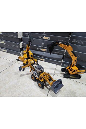 Ailenizin Oyuncakçısı Super 3'LU İŞ MAKİNELERİ VİNÇ KEPÇE BULDOZER