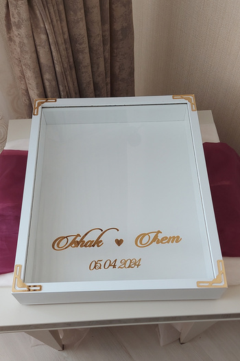 Verda Çerçeve 40X50 cm Rose Memory Frame! Deep Frame Without Leds! Rose Memory Frame - for Bridal Bouquets