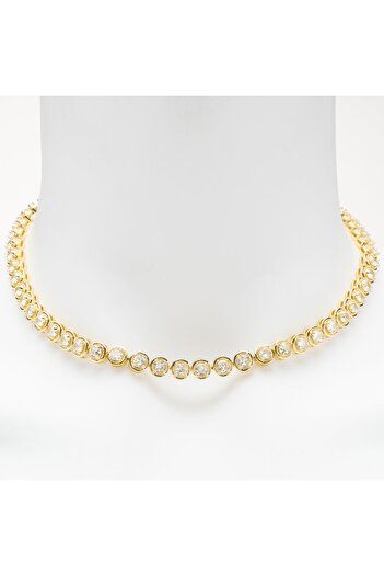 ElectraStore Tennis Set Ema Gold Necklace+Earrings