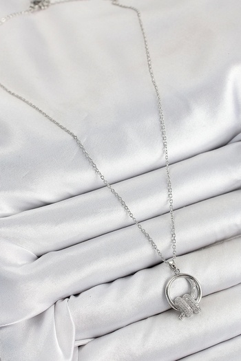 Skygo 316L Steel Zircon Stone Knot Model Silver Color Women's Necklace