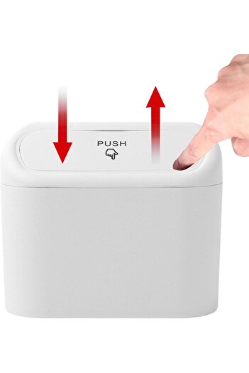 Luti Concept Auto Accessory Car Trash Can Portable In-Car Portable Organizer with Lid Trash Can White