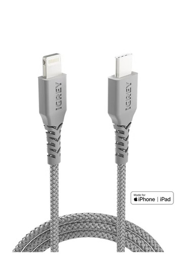 i grey Original iPhone Lightning Charger Cable 1 Meter Made in Saudi Arabia
