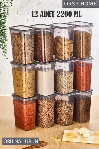 ORSA HOME 12'Li 2200 ml Food Storage Container Anthracite 267