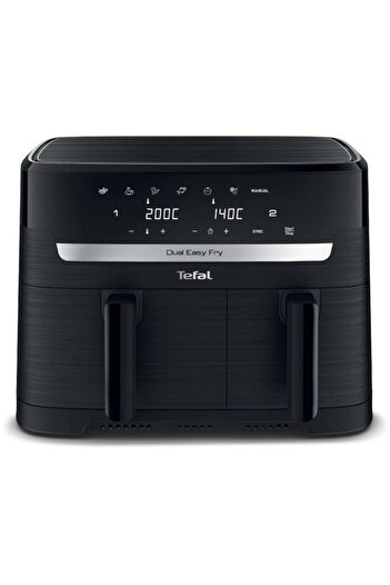 TEFAL Dual Easy Fry Ey901n10 Hot Air Fryer, Power 2700w, 7 Cooking Programs, 5.2l 3.1l, Black