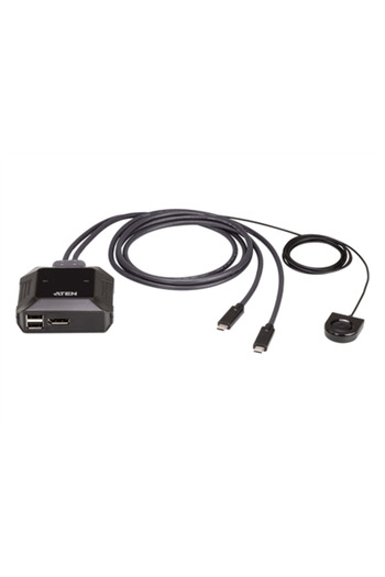 ARK PATENT Comutator KVM Aten US3312 cu 2 porturi USB-C 4K DisplayPort și comutator de porturi la distanță Aten