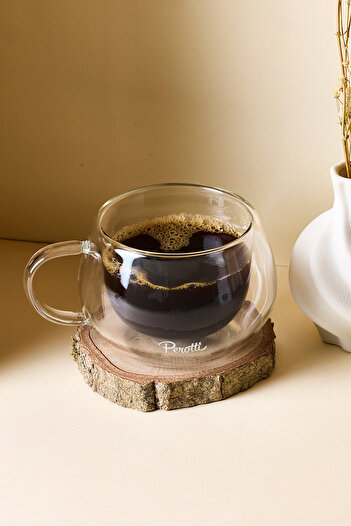 Perotti Cidar Heat Resistant Double Wall Glass Mug 280 ml