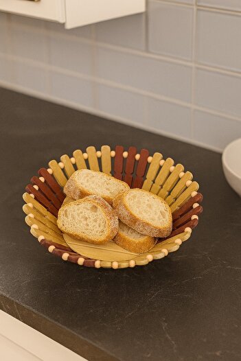 Evsun Home Collection Bread Basket Wicker Bread Bowl 23cm