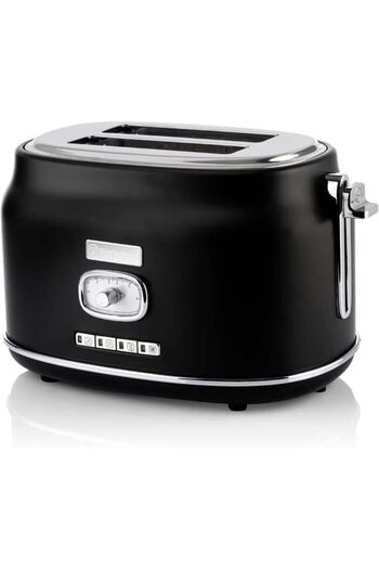 Westinghouse USA Retro 2-Slice Toaster – Black | 6 Browning Levels, Self-Centering Slots, Crumb Tr
