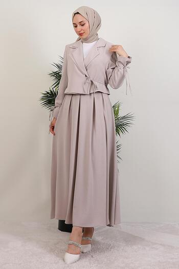 GİYZAMİLA Benay Double Suit Stone