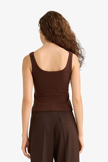 DeFacto Slim Fit Dar Kesim Düğmeli Atlet F7685AX25AU