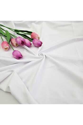 Kaf Kumaş Combed Cotton 95% Cotton 5% Elastane Two Thread Fabric |   White