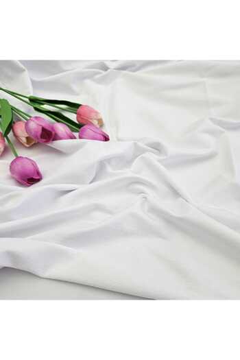 Kaf Kumaş Combed Cotton 95% Cotton 5% Elastane Two Thread Fabric |   White