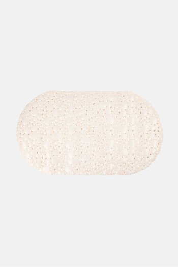 Bath Bliss Soft Oval Wheat Non-Slip Bath Mat, Ivory