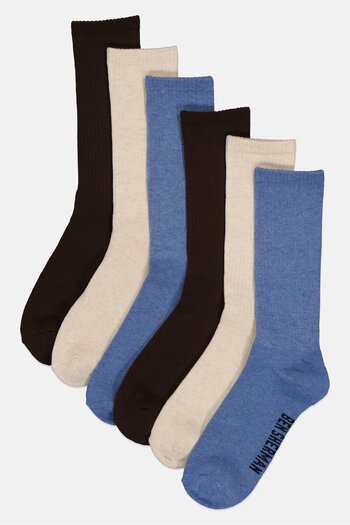 Ben Sherman Men 6 Pairs Brand Logo Crew Cut Socks, Multicolor