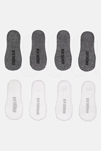 Ben Sherman Men 8 Pairs Brand Logo No Show Cut Socks, Multicolor