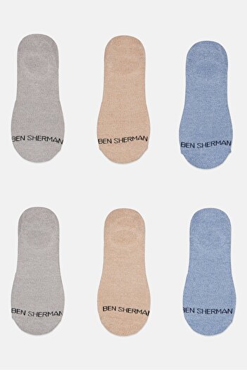 Ben Sherman Men 6 Pairs Brand Logo No Show Cut Socks, Multicolor