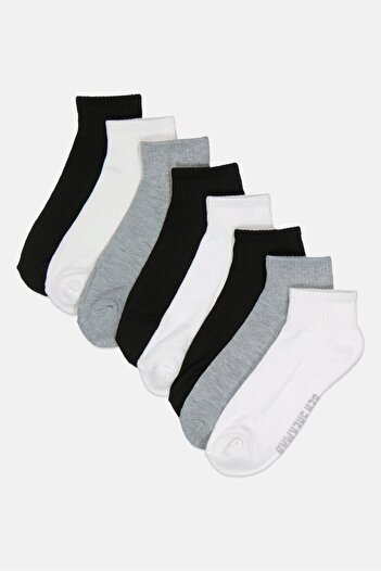 Ben Sherman Men 8 Pairs Brand Logo Quarter Cut Socks, Multicolor