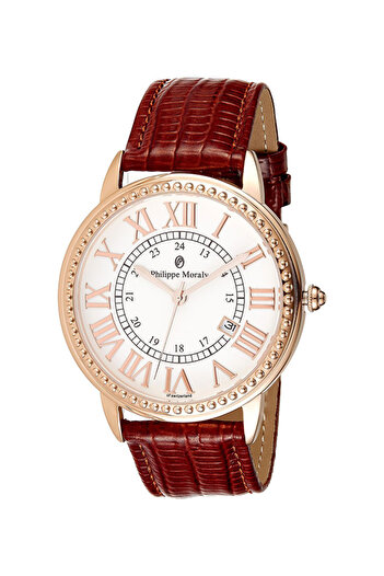 Philippe Moraly of Switzerland Men's Leather Analog Watch