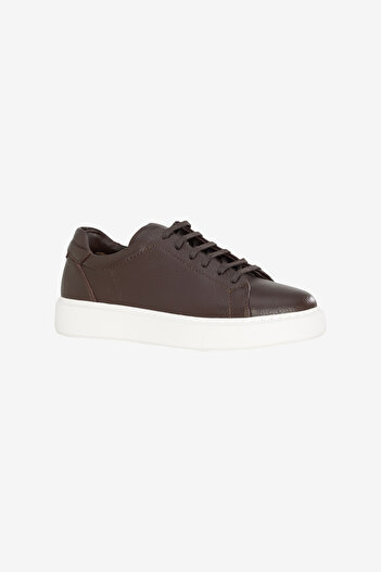 AC&Co / Altınyıldız Classics Men's Brown 100% Leather Comfortable Sole Flexible Sneaker Shoes