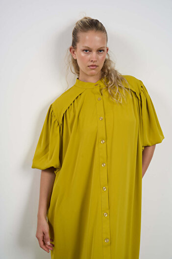 HANIQA Women's Plus Size Long Dress - Fat Green |   3233
